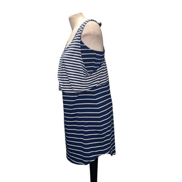 Jessica Simpson Blue & White Striped Sleeveless Tank Dress Large Racerback Casua - Picture 7 of 13